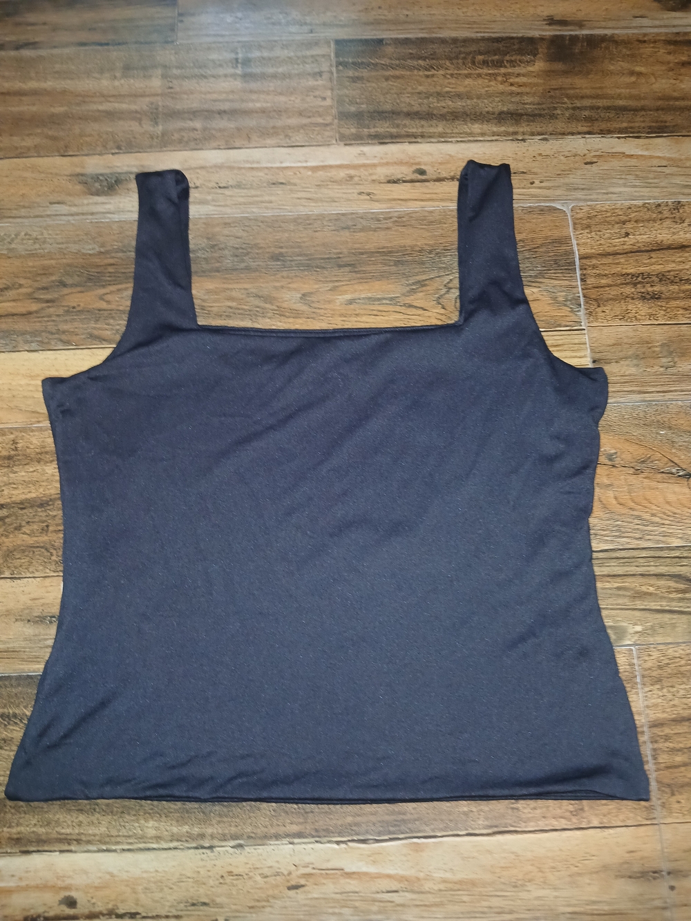 Sleek Square-Neck Black Tank Top